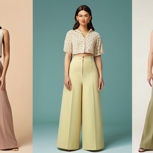 **

Prompt: "Elegant woman in A-line skirt and high-waisted pants, showcasing pear-shaped body dressing tips. Soft, flattering colors. Fashion magazine style."

**