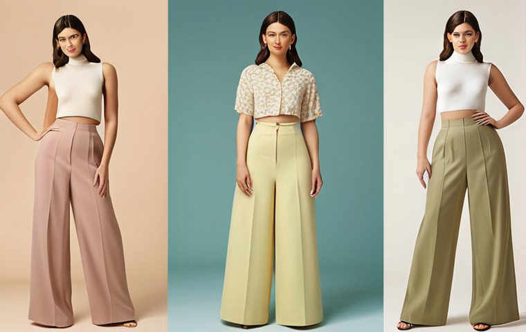 **

Prompt: "Elegant woman in A-line skirt and high-waisted pants, showcasing pear-shaped body dressing tips. Soft, flattering colors. Fashion magazine style."

**